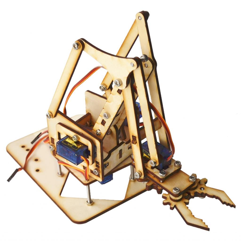 DIY Robot Arm 4 DOF Wood Robotic Mechanical sg90 Servo for Raspberry Pi