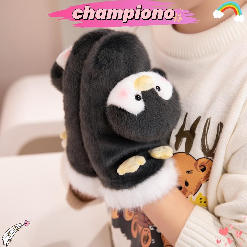 CHAMPIONO Capybara Gloves, Plush Thermal Snow Mittens, Cute Animal ...