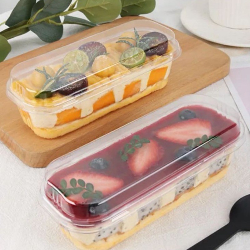 25/50pcs Mini Dessert Container Clear Rectangle Container For Loaf Deli ...