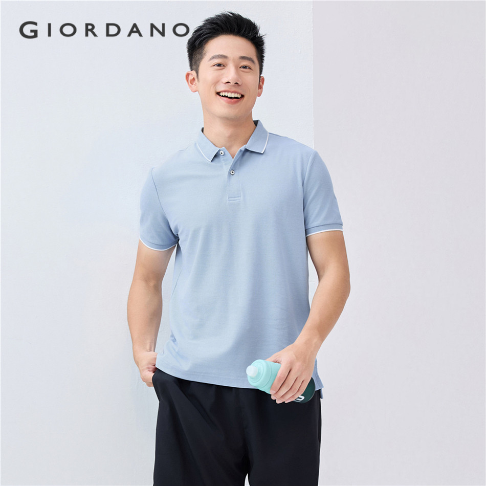 GIORDANO Men Tipping Short-Sleeve Polo Shirt 01011425 Shopee