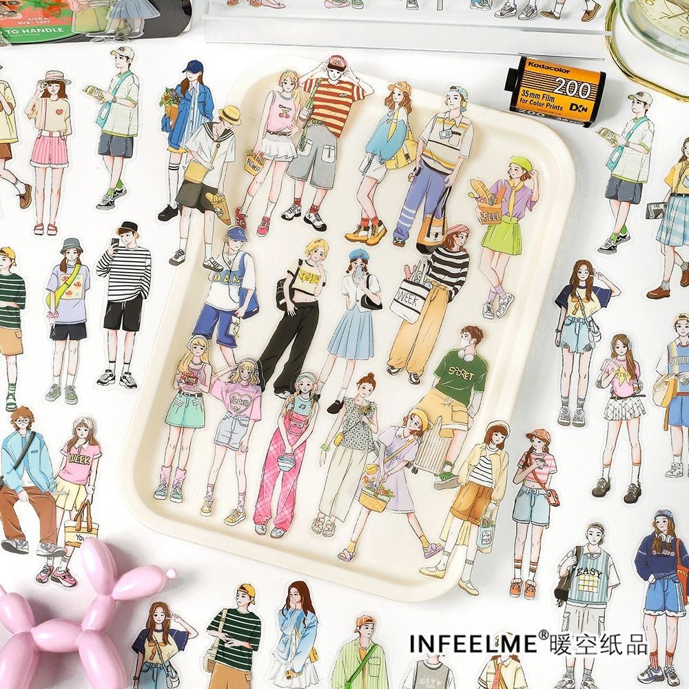 40 Pcs Scrapbook Stickers Cute Kawaii Sweet Girls Flowers People ...