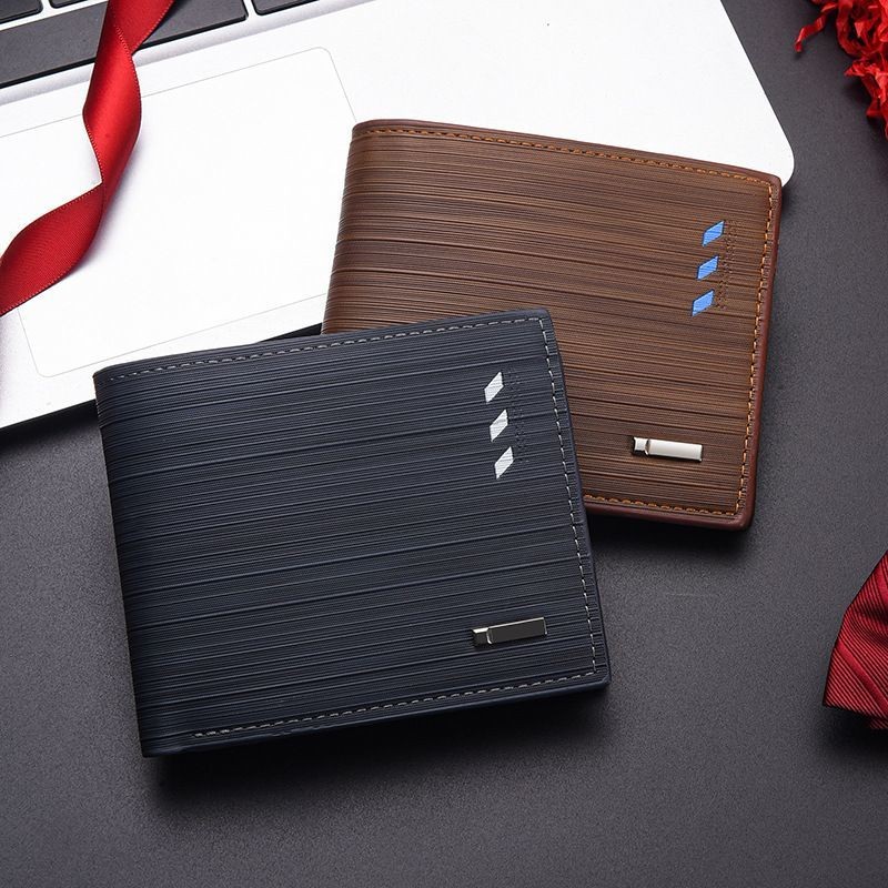 Men's Short Wallet High-end Folding Money Clip Trendy Men's Leather ...