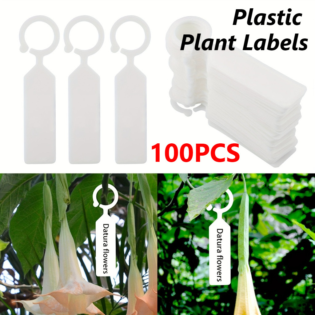 【Waterproof】100PCS Plastic Plant Labels Reusable Garden Tags Hanging ...