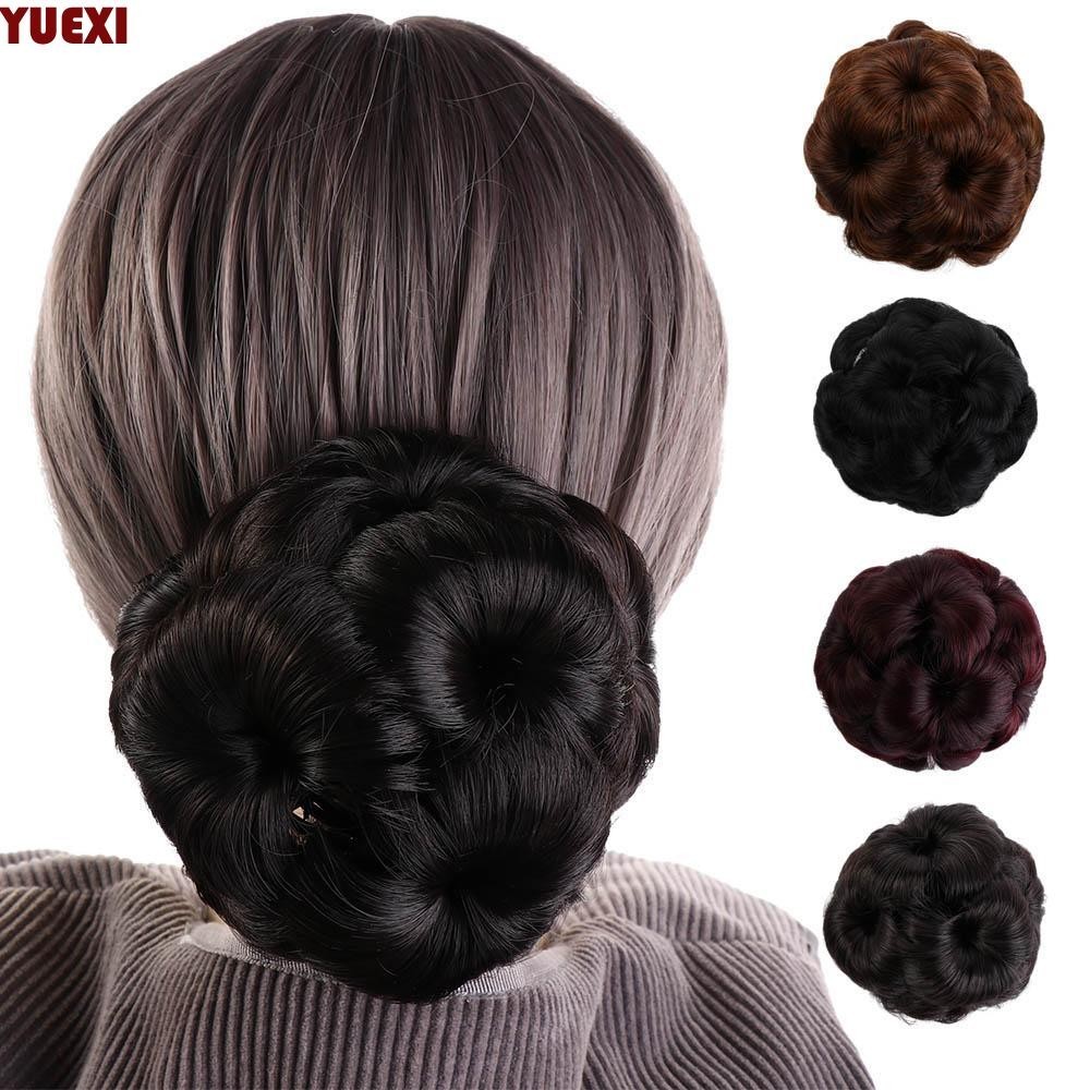 YUEXI Fake Hair Bun Natural High quality Retro Nine Flowers Hair Women ...