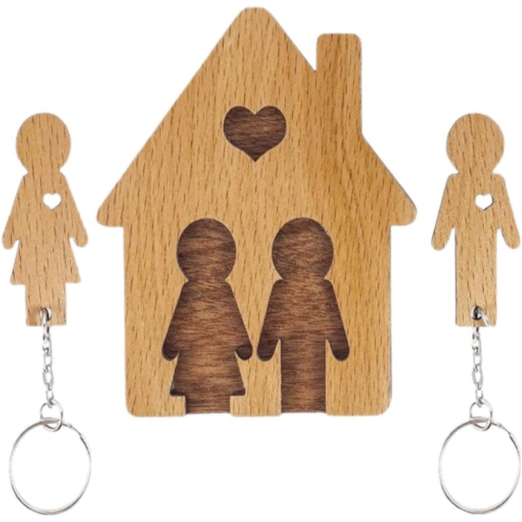 Wooden Key Holder for Wall | Wooden Key Holder Hooks Organizer Rack ...