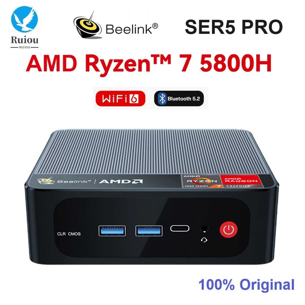 Beelink SER5 Pro Ryzen 7 5800H Mini PC Windows 11 Pro DDR4