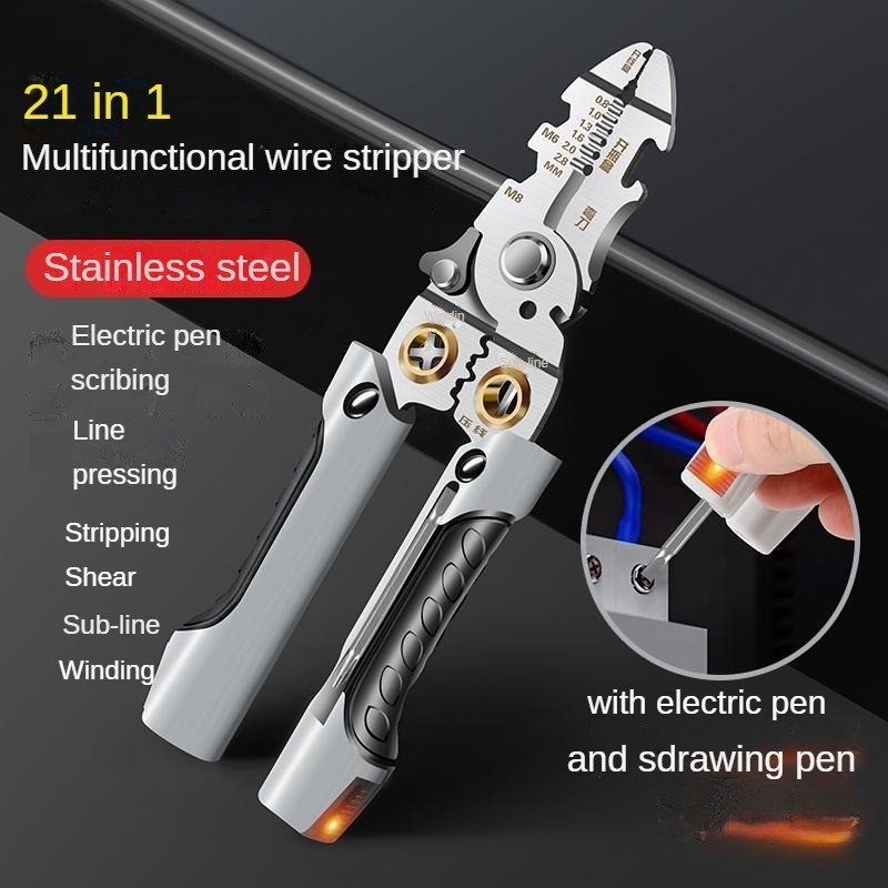 Plier 21 in 1 multi-function wire stripping pliers special electrician ...