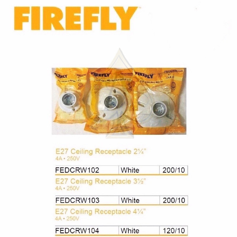 ♠Firefly E27 Ceiling Receptacle for Lights - ( 2 1/4