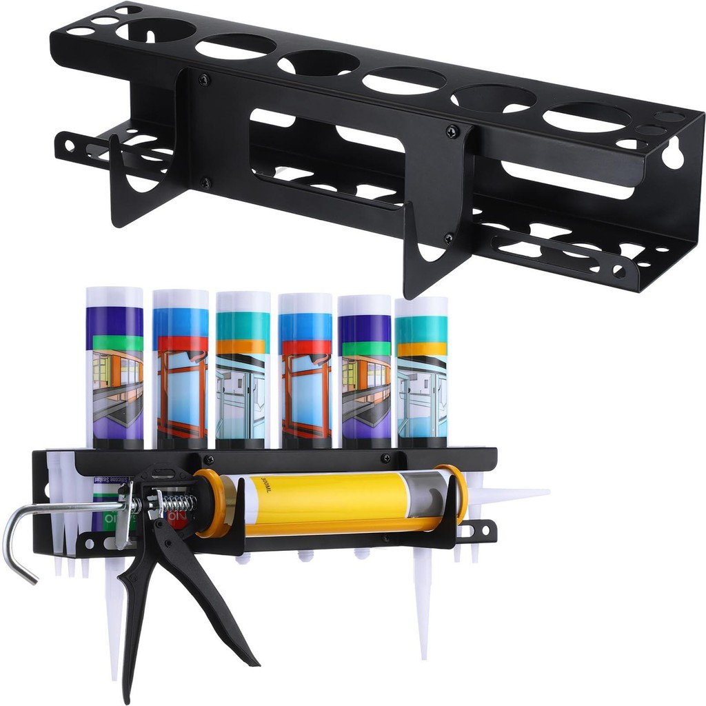 Caulk Tube Holder Metal Grease Tube Rack Wall Mounted Sealant Organizer ...