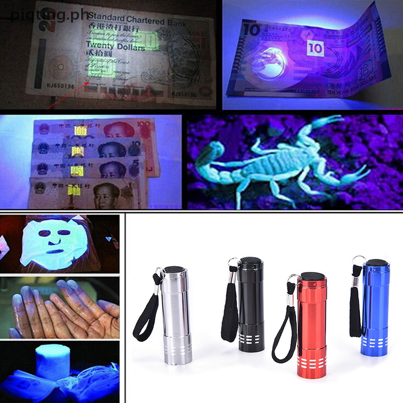 PP Mini UV Ultra Violet 9 LED Flashlight Blacklight Light Inspection ...