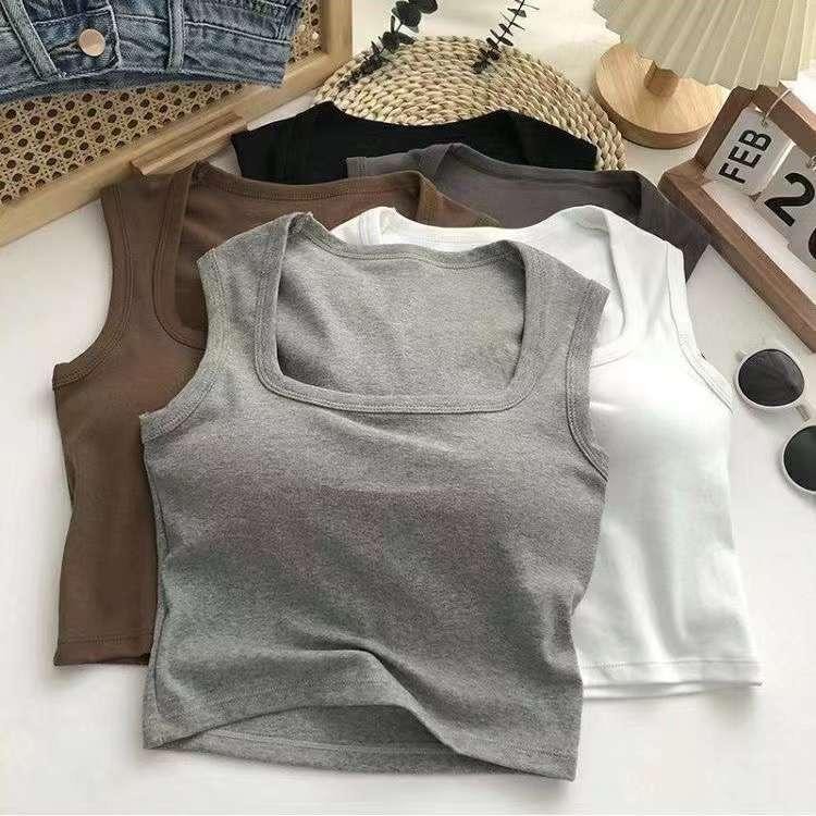 3PCS Square Neck Double Lining Full Length Sando Basic Solid Top ...