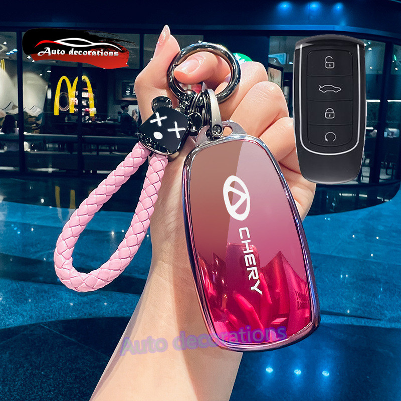 For CHERY Omoda 5 Tiggo 8 Pro Key Fob Cover Casing Protector Leather Key Cover (Ready Stock) Car