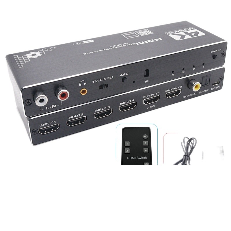 4K split-screen matrix HDMI four-in two-out 2.0 version 4K60hz HD ...