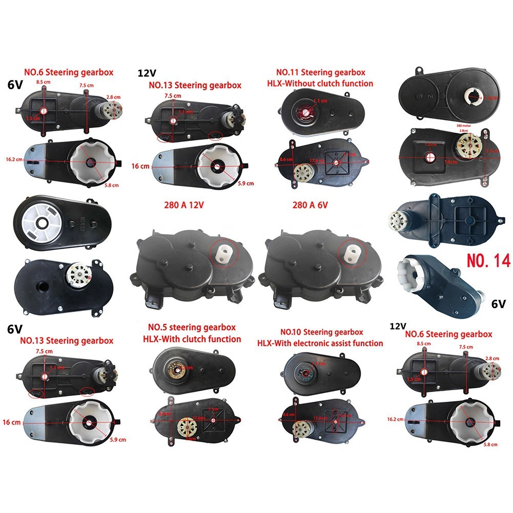 Steering Motor Gearbox 6V 12V Replacement Parts For Children