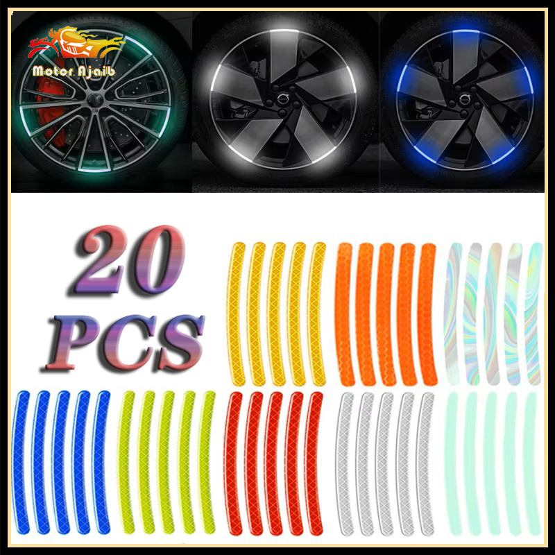 Ready STOCK! 20pcs Universal PVC Wheel Stickers for Cars, Motorcycles ...
