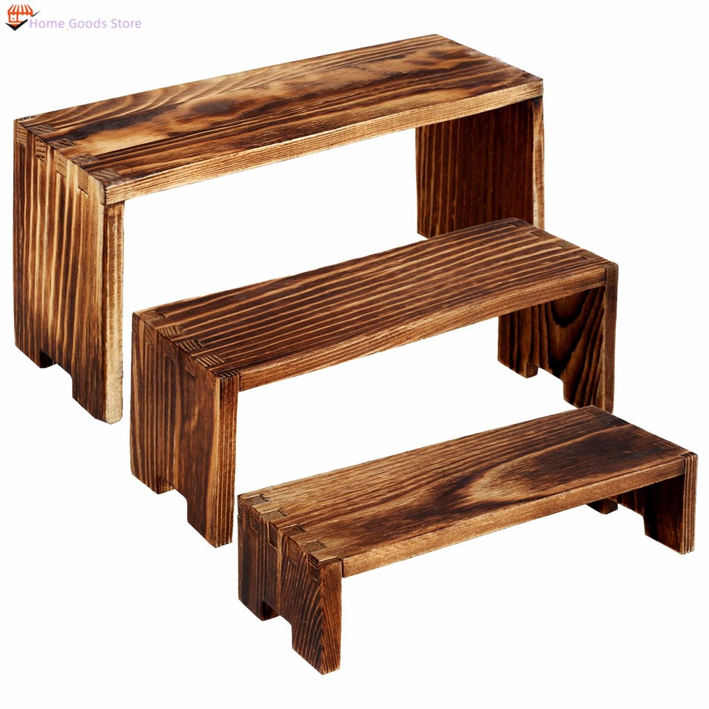 3Pcs Wood Display Risers Decorative Rectangular Display Stands ...