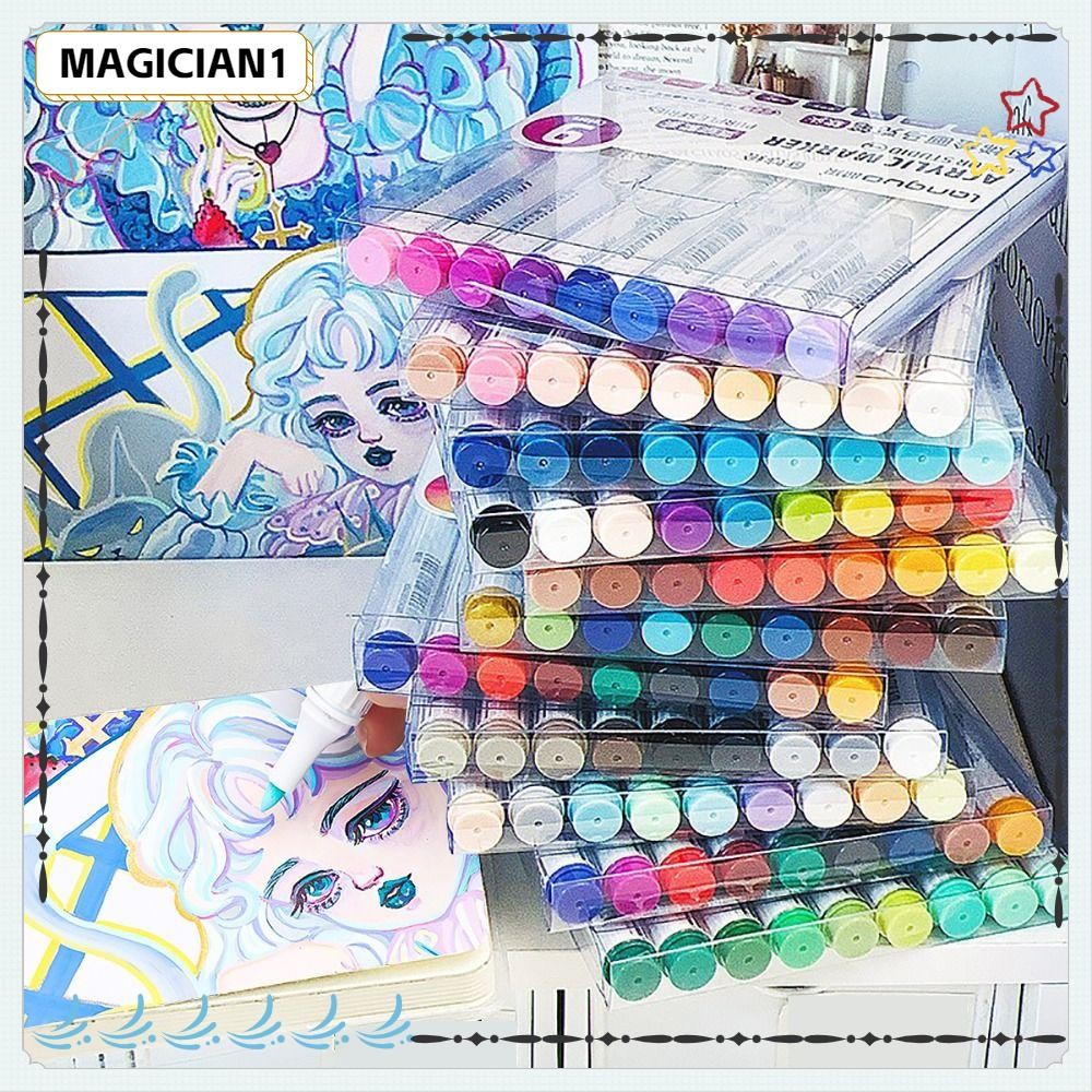 MAGICIAN1 Marker Pen, 9-Colors Art Stationery Acrylic Pen, Learning ...