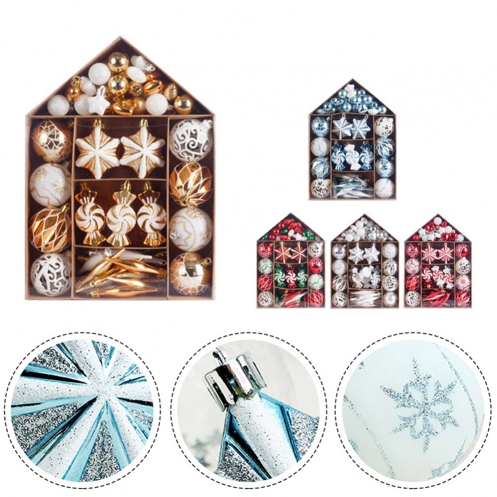 Chic Christmas Balls Set in Light Blue and White Perfect for Winter