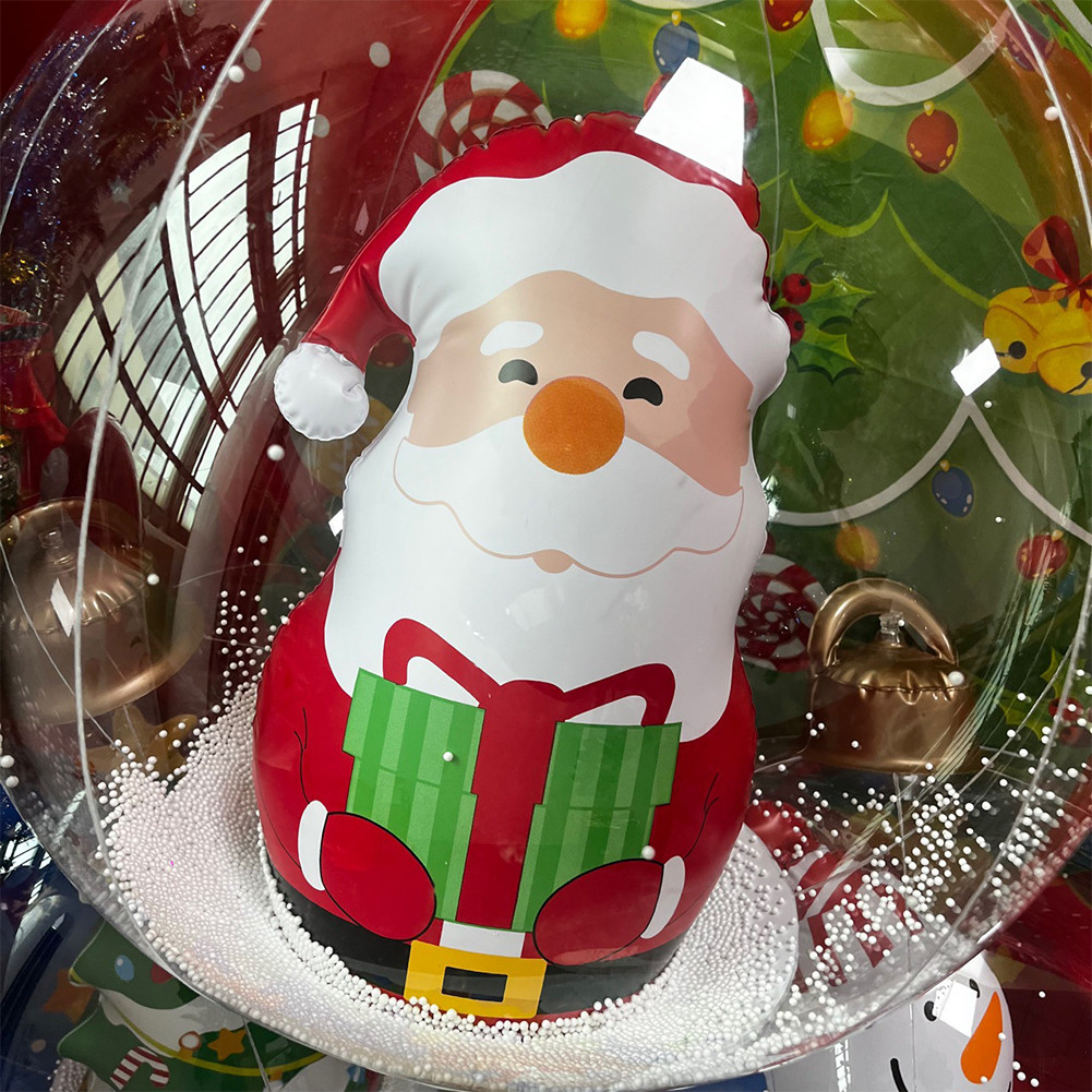 24 Inch Light Up PVC Inflatable Christmas Ball Large Outdoor Decorated ...