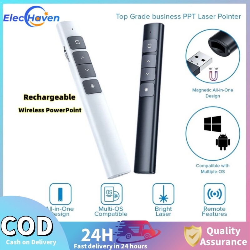 2.4G Rechargeable Wireless PowerPoint Presenter Clicker With Laser ...