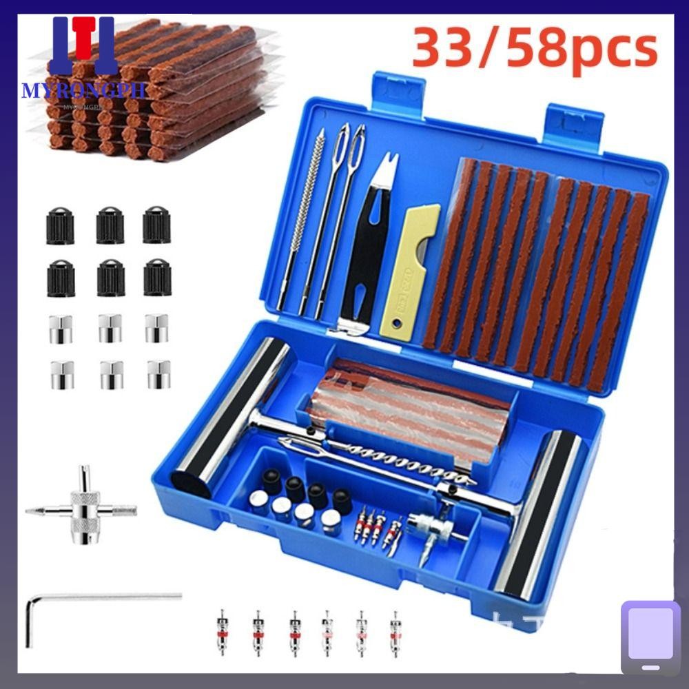 MYRONGPH 33/58pcs Auto Tire Repair Set, Car Van Heavy Duty Tubeless
