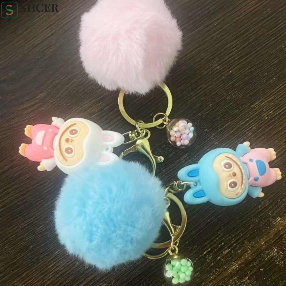 SHCER Labubu Doll Keychain, Anti-lost Backpack Charms Labubu PVC ...