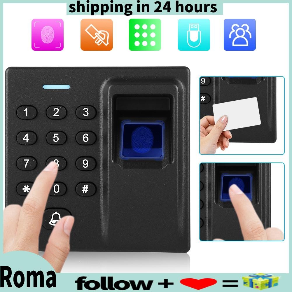 Fingerprint Card Reader with Doorbell Wiring Port Access