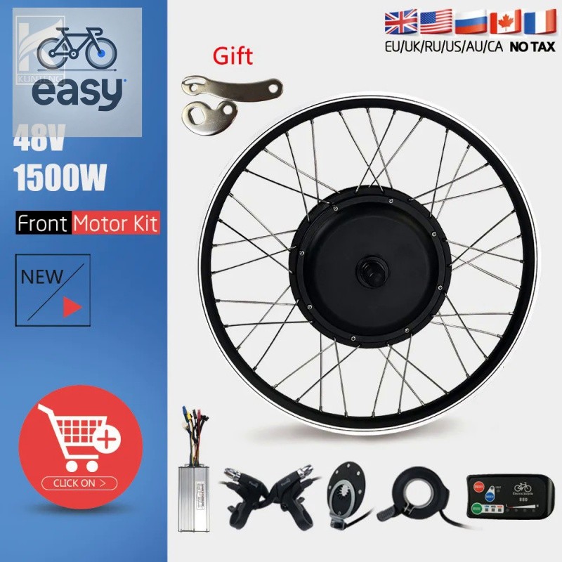 Electric Bicycle Conversion Kit 48V 1500W Brushless Gearless Front