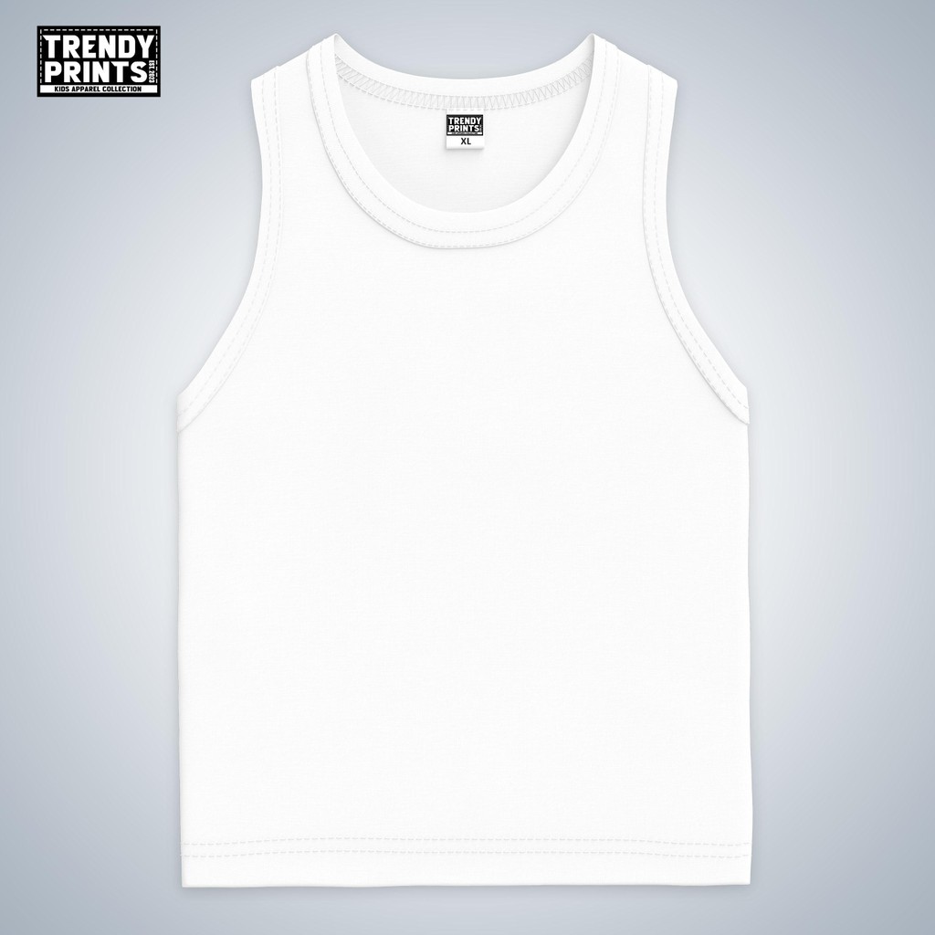 PLAIN WHITE Kids Sando for Boys and Girls 1-12 Years Old Cotton Spandex ...
