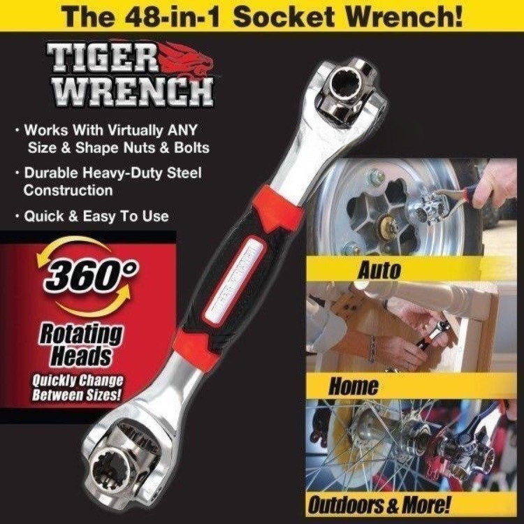 48 In 1 Socket Wrench Multifunction Universal Wrench 360 Degree ...