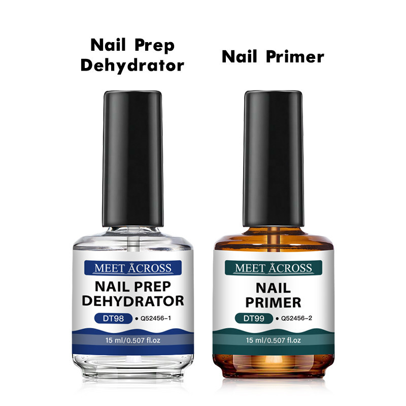 MEET ACROSS Nail Prep Dehydrator And Nail Primer Set UV Gel Polish Base ...
