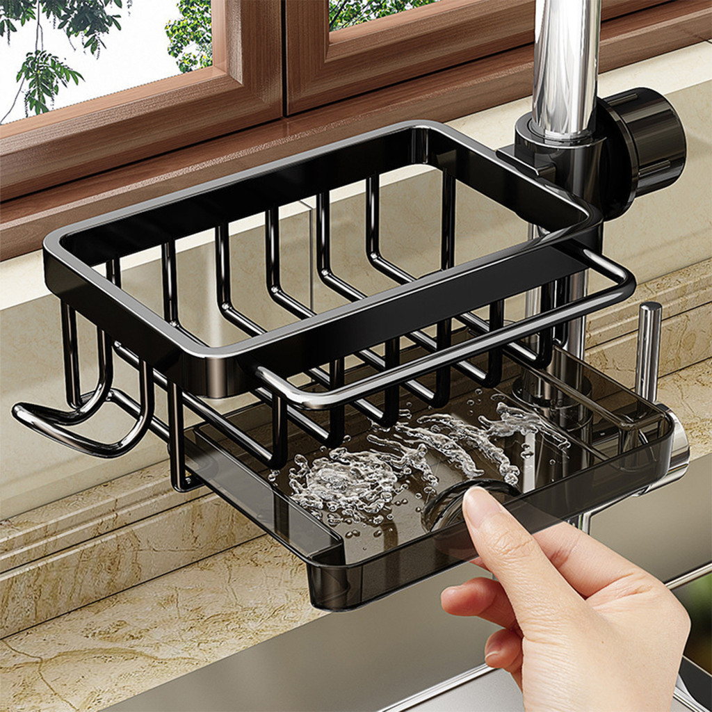 New Kitchen Stainless Steel Sink Drain Rack Sponge Storage Faucet