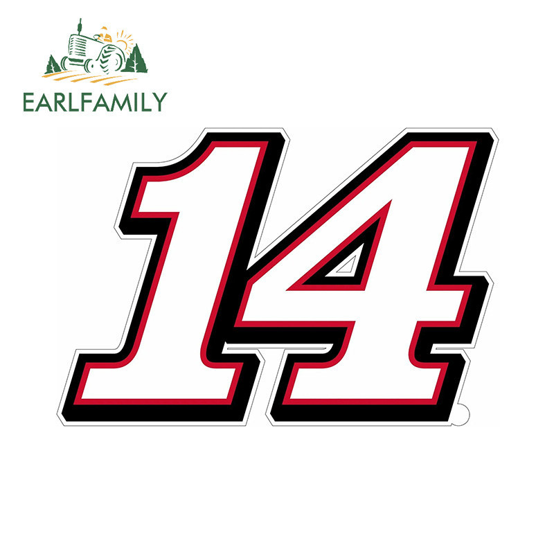 RLFAMILY 13cm x 8.8 Cm Number Fourteen Car Sticker Aquaflask Computer ...