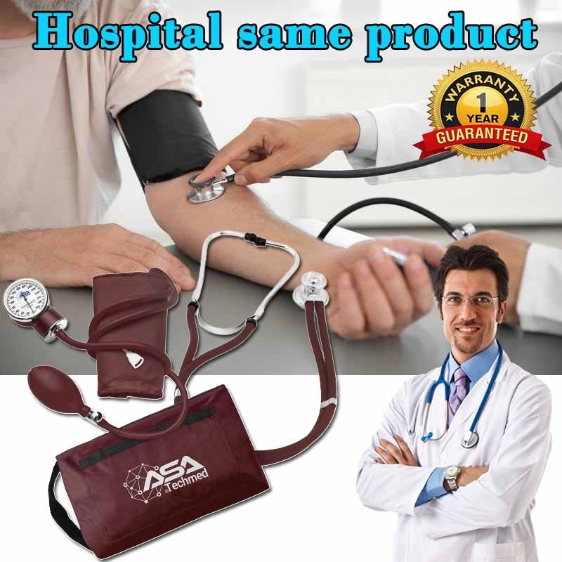 Manual Blood Pressure Monitor Set Stethoscope And Sphygmomanometer BP ...