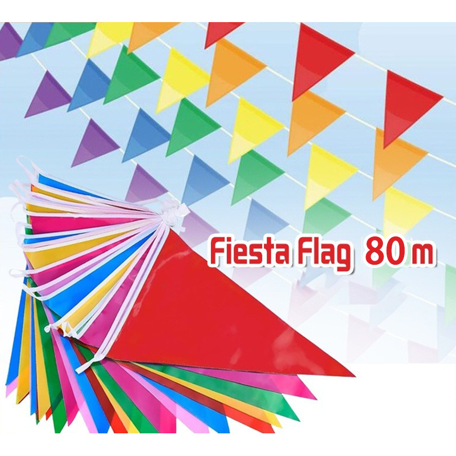 80M Colorful Triangle Flags Banderitas Fiesta Flag For Birthday Wedding ...