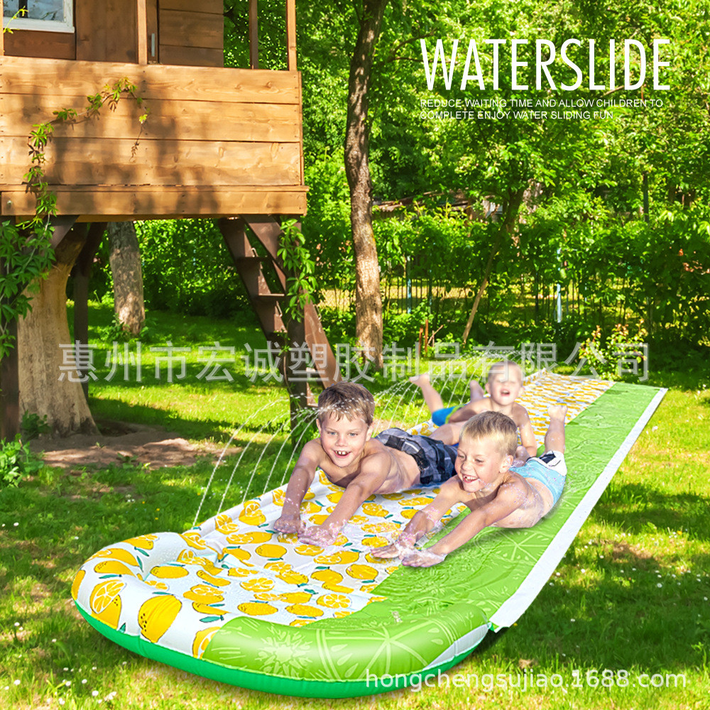 New Product Lemon Inflatable Water Slide Outdoor Single Double Children ...