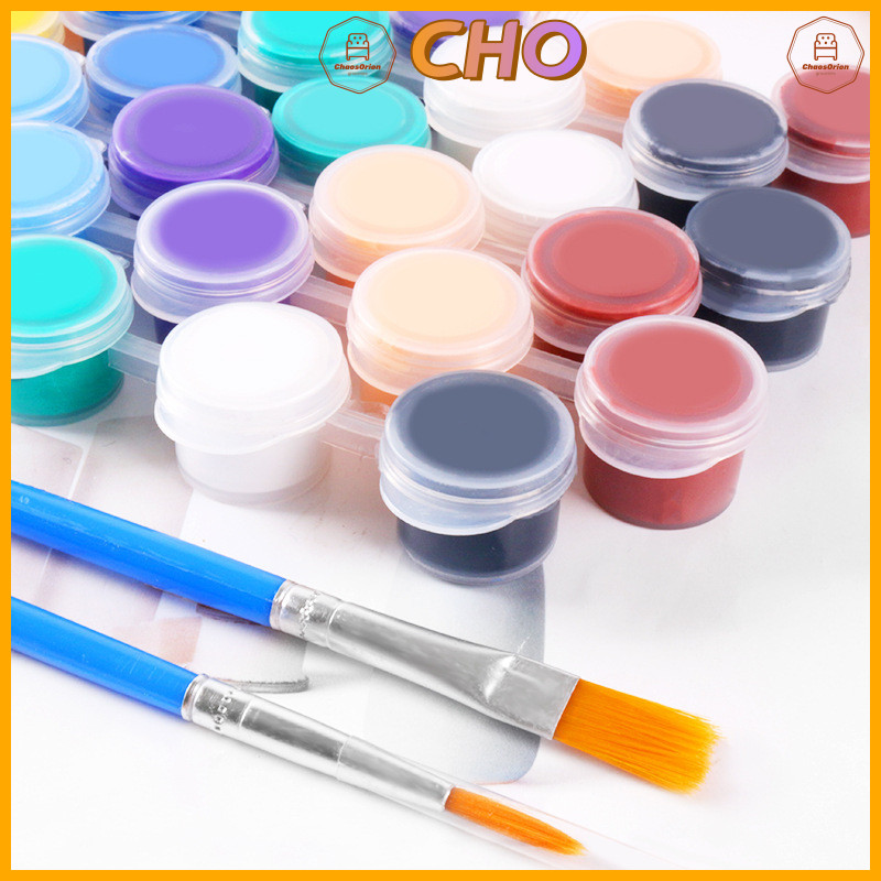 CHO⭐Acrylic Paint 6/12 Colors 3ML Watercolor Poster Paint Brush Pen ...