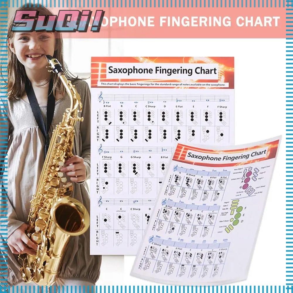 HI-SUQI Saxophone Fingering Chart, Saxophone Supplies Basics Guide ...