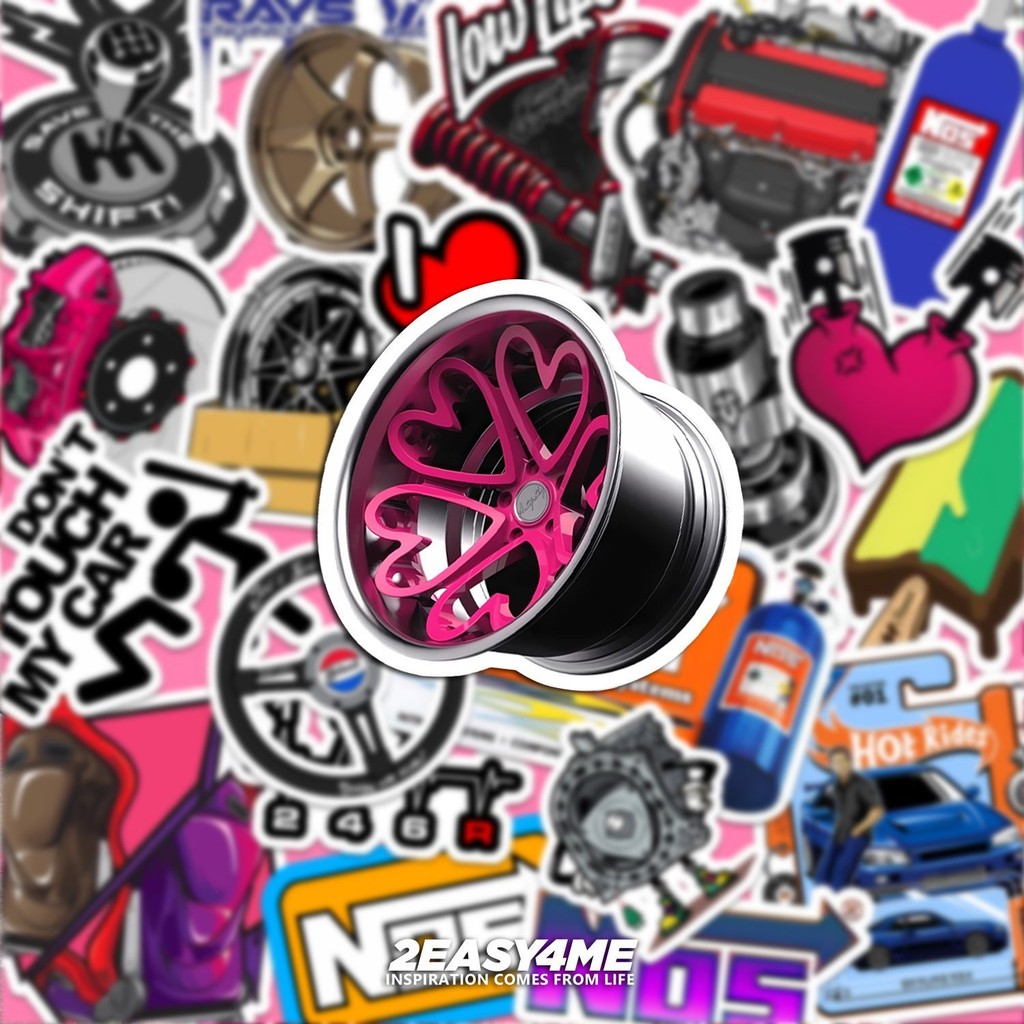 Cartoon Modified Car JDM Trend Logo Stickers - Waterproof Japanese ...