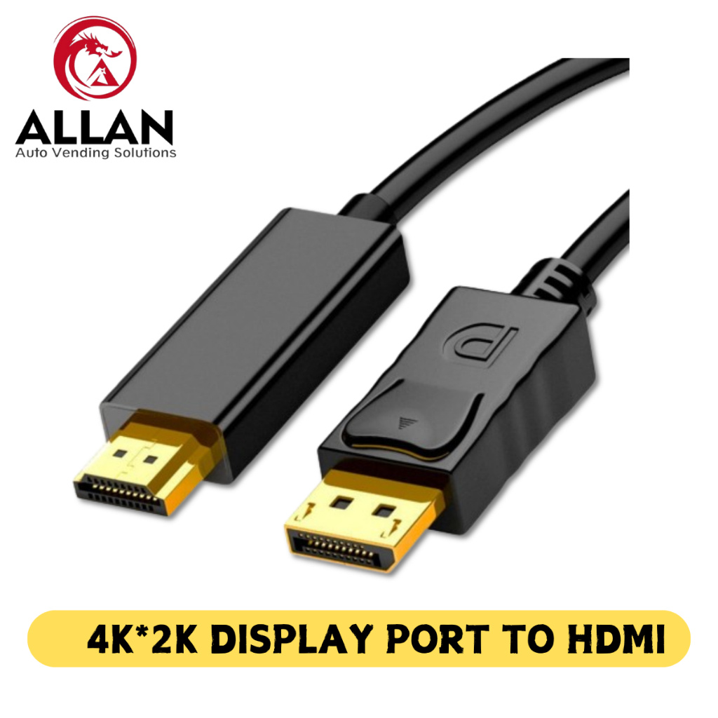ALLAN HD 4K Display Port To Hdmi 1.8M Dp To Hdmi For PC TV Shopee