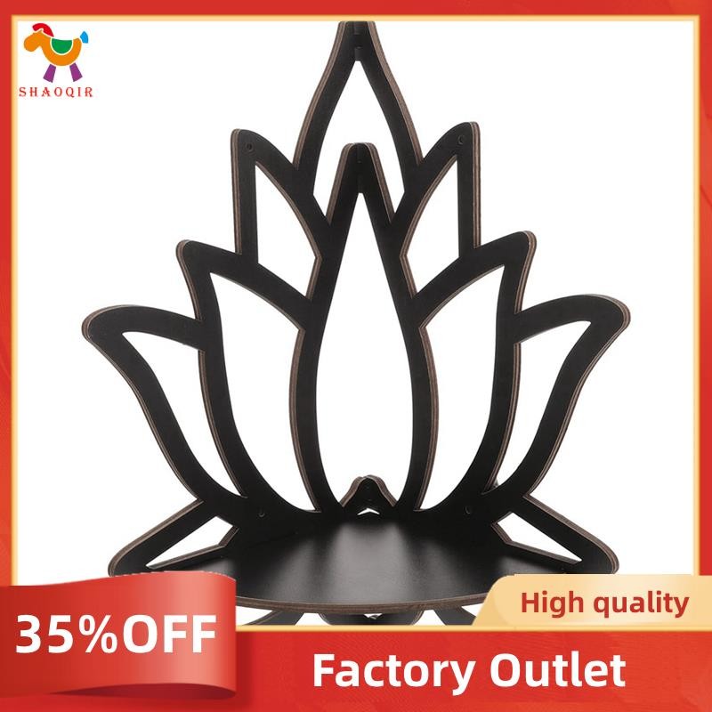 Hot Sale 1 PCS Lotus Corner Shelf Wooden Wall Mount Floating Shelf