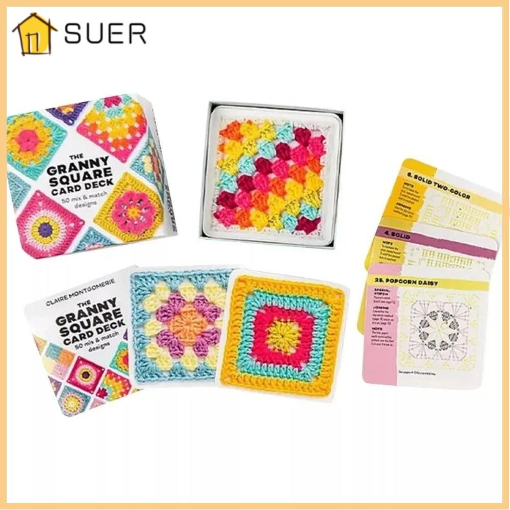 SUER1EN Knitted Pattern Cards Set, Embroidery Thread Braided Rope