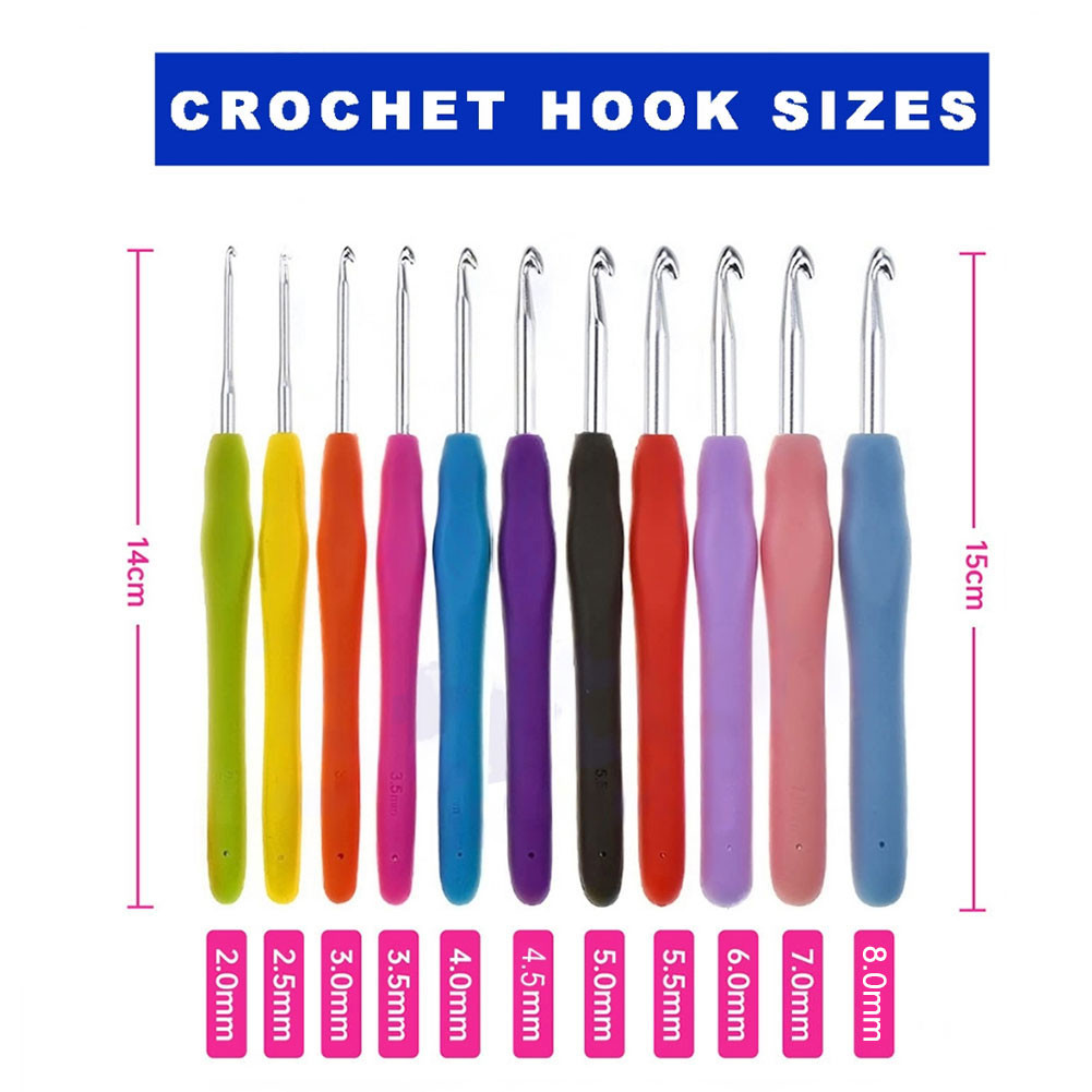 Crochet Hooks Set 11 Sizes Aluminum Crochet Hooks with Case for