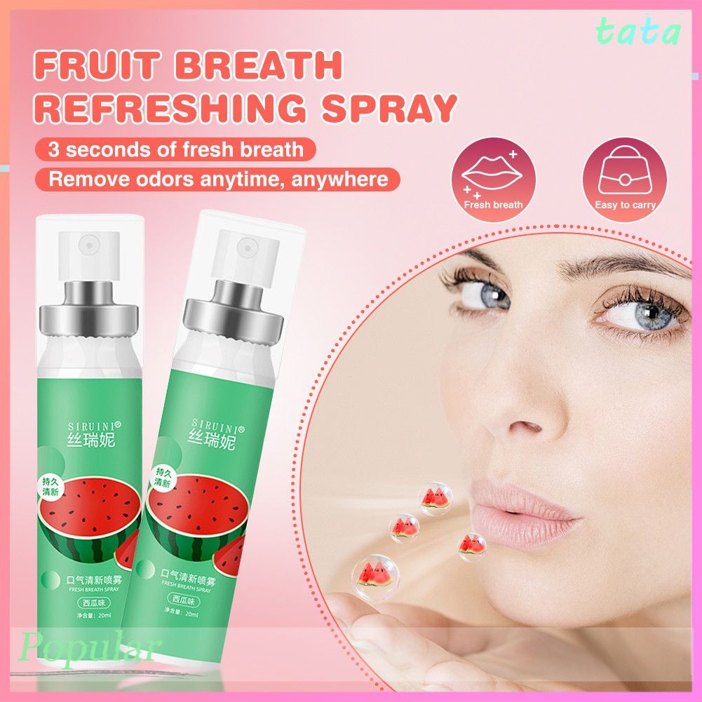 SIRUINI Fresh Fruit Flavor Oral Spray Lasting Fresh To Remove Halitosis