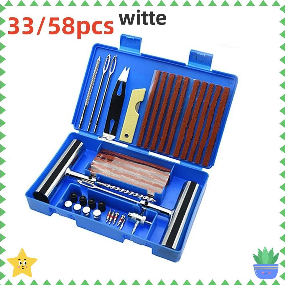 WITTEE 33/58pcs Auto Tire Repair Set, Car Van Heavy Duty Tubeless Tire