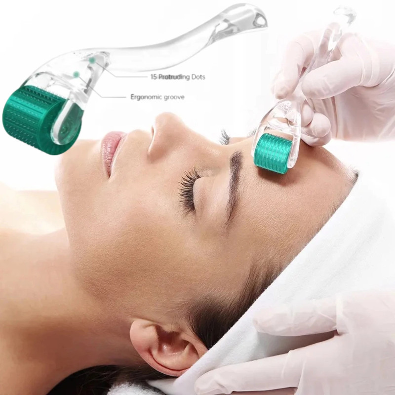 Facial Beauty Rolling Pin Real Needle Dermaroller Face Skin Care Derma ...