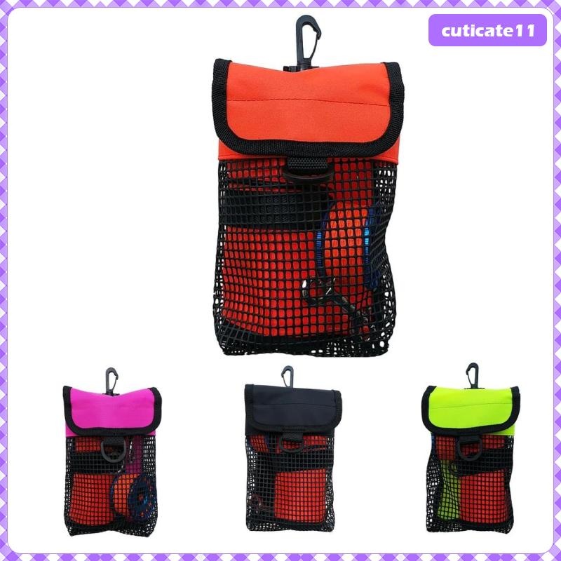 [Cuticate1] Portable Lightweight Mesh gear pouch Clip, Underwater Scuba