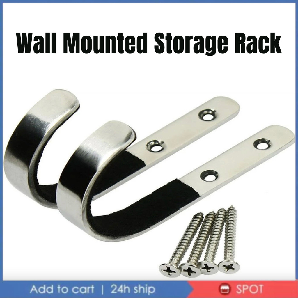 [24H SHIP] Heavy Duty Metal Wall Mount Rack with Horizontal Hooks and ...