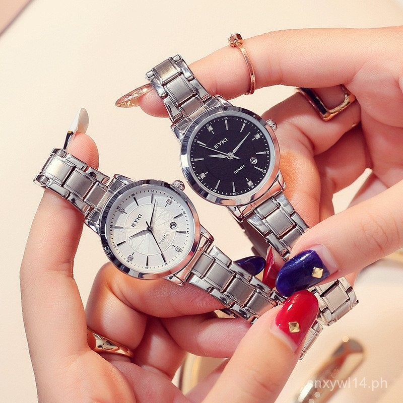 Aiqi Quartz Watch Fashion Couple New Korean Version Stainless Steel ...