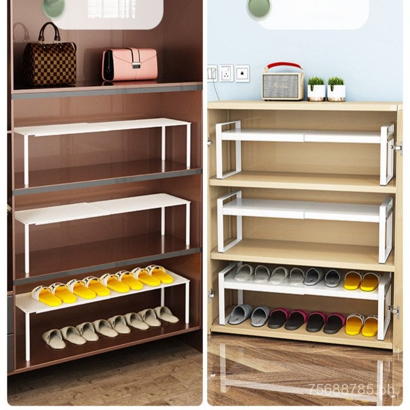 Shoe Cabinet Layered Partition Board Expandable Shoe Storage Organizer ...